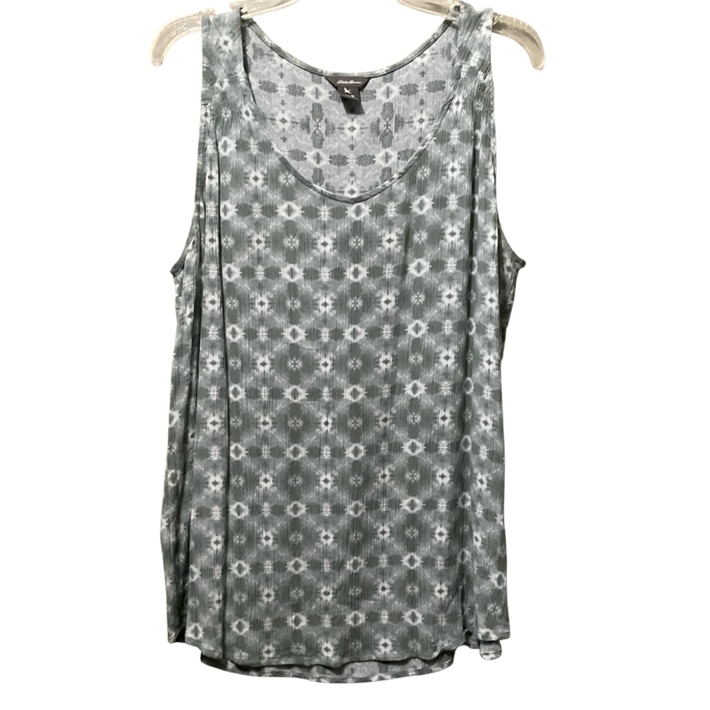 EDDIE BAUER Tank Top Rayon Crepe Gauze Style Light Olive Womens Size Medium